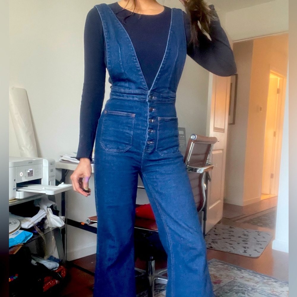 Farm Rio Denim Overalls/ Jumpsuit size 38/ 4 - RARE
